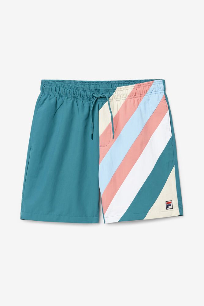 Fila Teller Swim Blue Shorts Mens - NZ 07691-BGVH